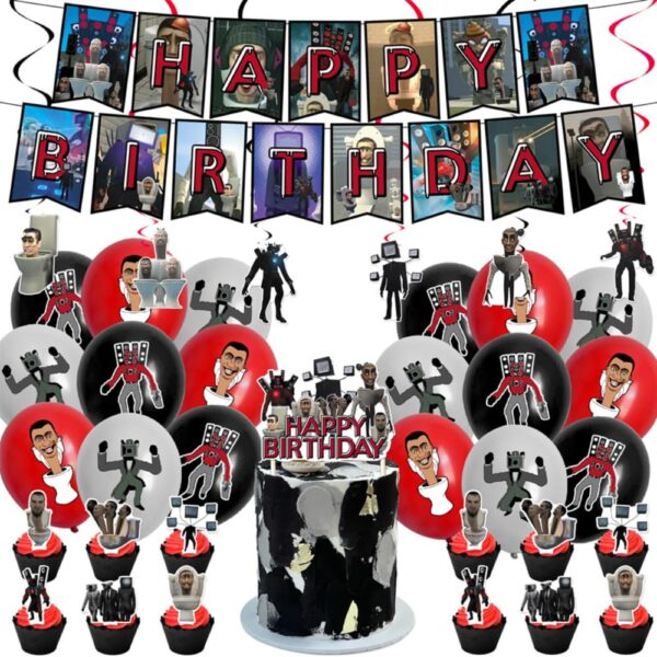Skibidi Toilet Birthday Party Decorations