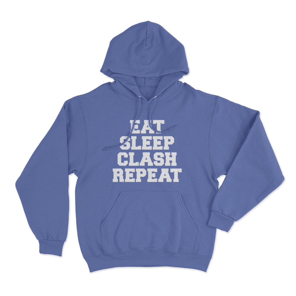 Eat Sleep Clash Repeat Hoodie Blue Eat Sleep Clash Repeat Hoodie Blue