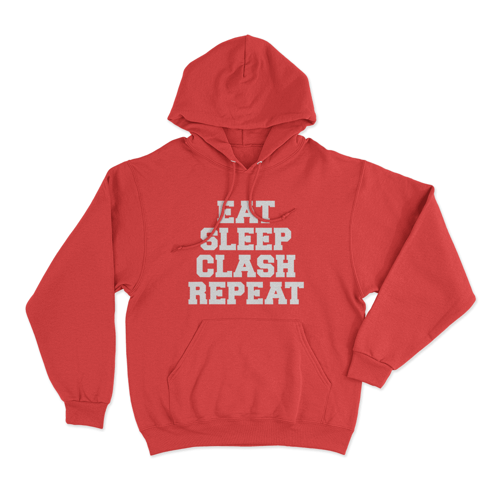 Eat Sleep Clash Repeat Hoodie Red Eat Sleep Clash Repeat Hoodie Red