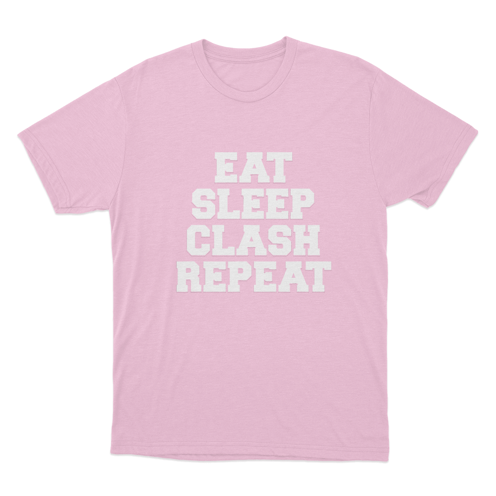 Eat Sleep Clash Repeat T Shirt Pink Eat Sleep Clash Repeat T Shirt Pink