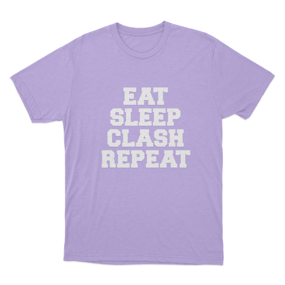 Eat Sleep Clash Repeat T Shirt Purple Eat Sleep Clash Repeat T Shirt Purple
